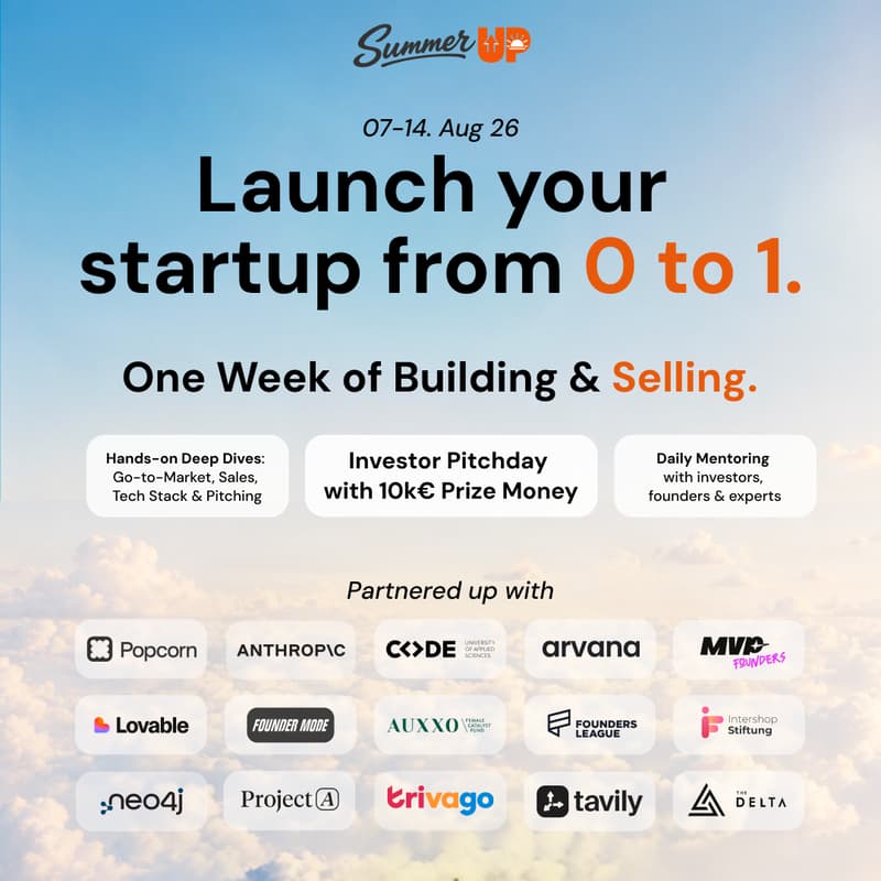 Cover Image for SummerUP – Launch your startup from 0 to 1 | One Week of Building & Selling