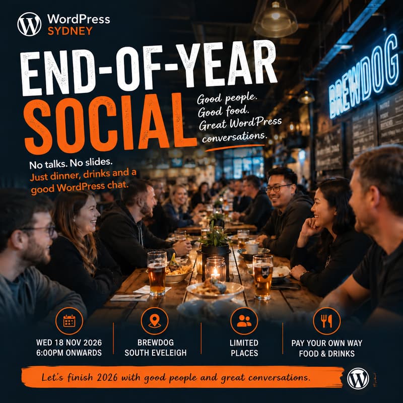 Cover Image for WordPress Sydney End-of-Year Social