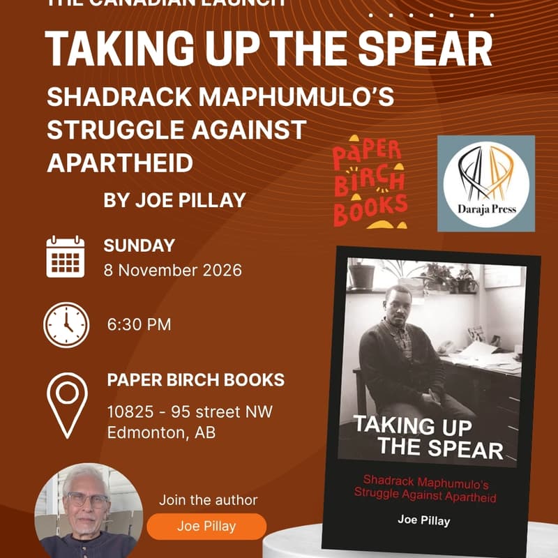 Cover Image for Joe Pillay launches TAKING UP THE SPEAR
