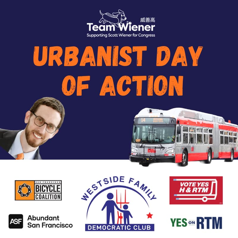 Cover Image for Urbanist Day of Action for Scott Wiener and Transit Funding