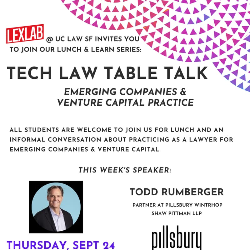 Cover Image for Tech Law Table Talk with Todd Rumberger: Emerging Companies & Venture Capital Practice
