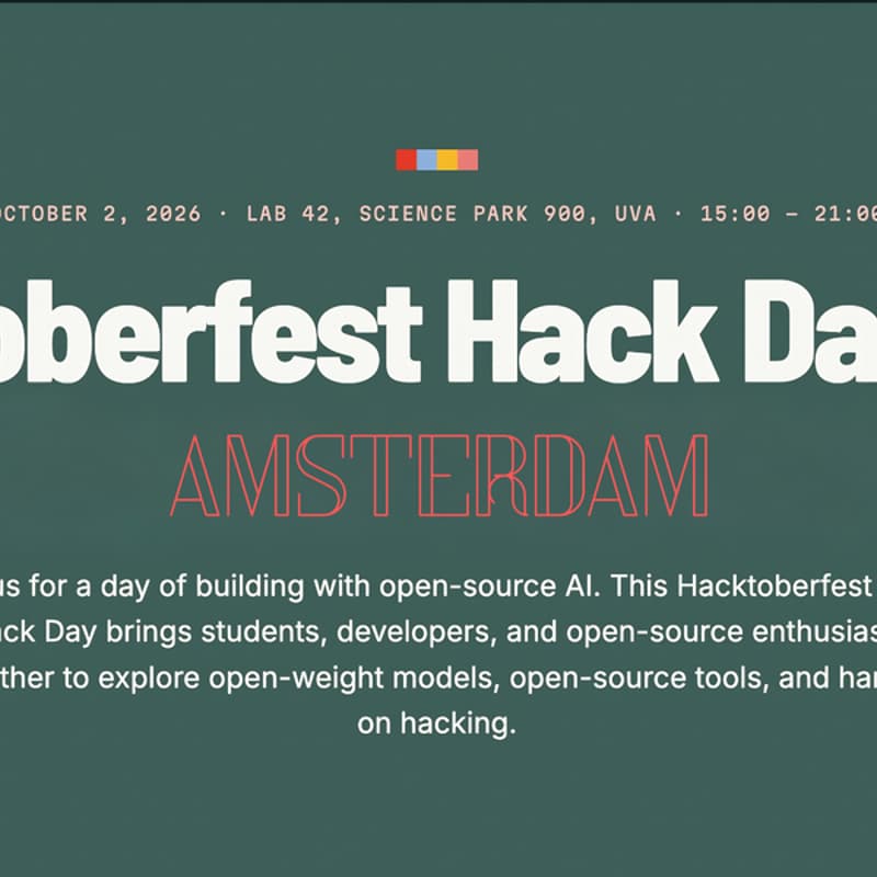 Cover Image for Hacktoberfest Hack Day Amsterdam x Klassroom @ UvA (sign up via link)