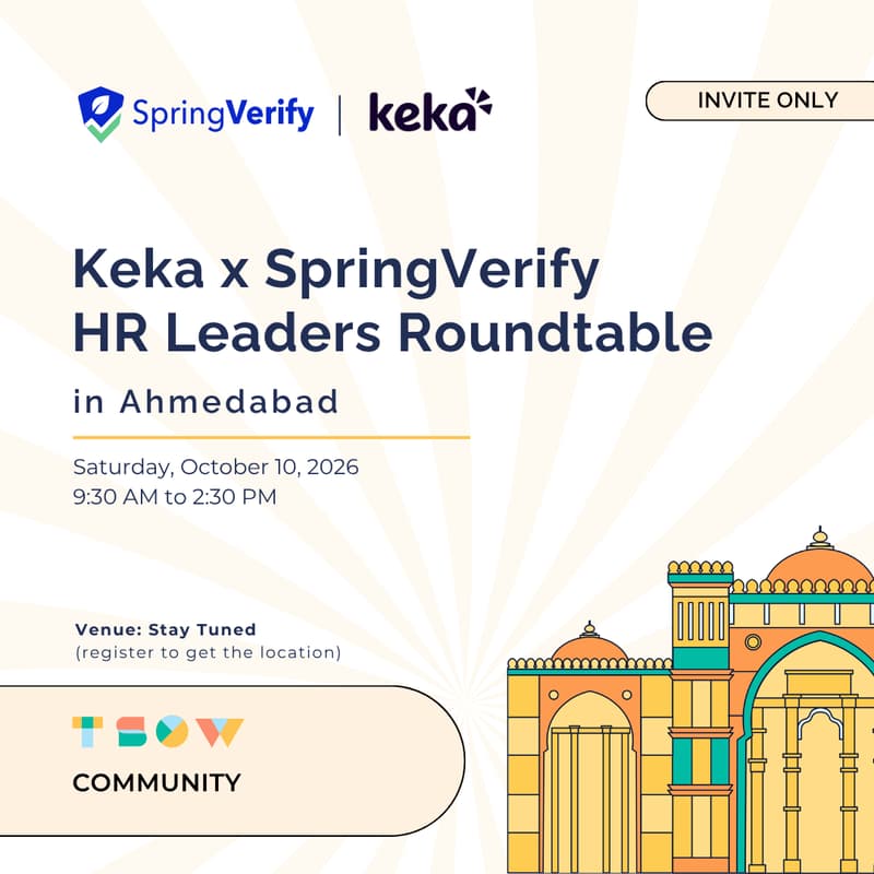Cover Image for Keka x SpringVerify HR Leaders Roundtable in Ahmedabad
