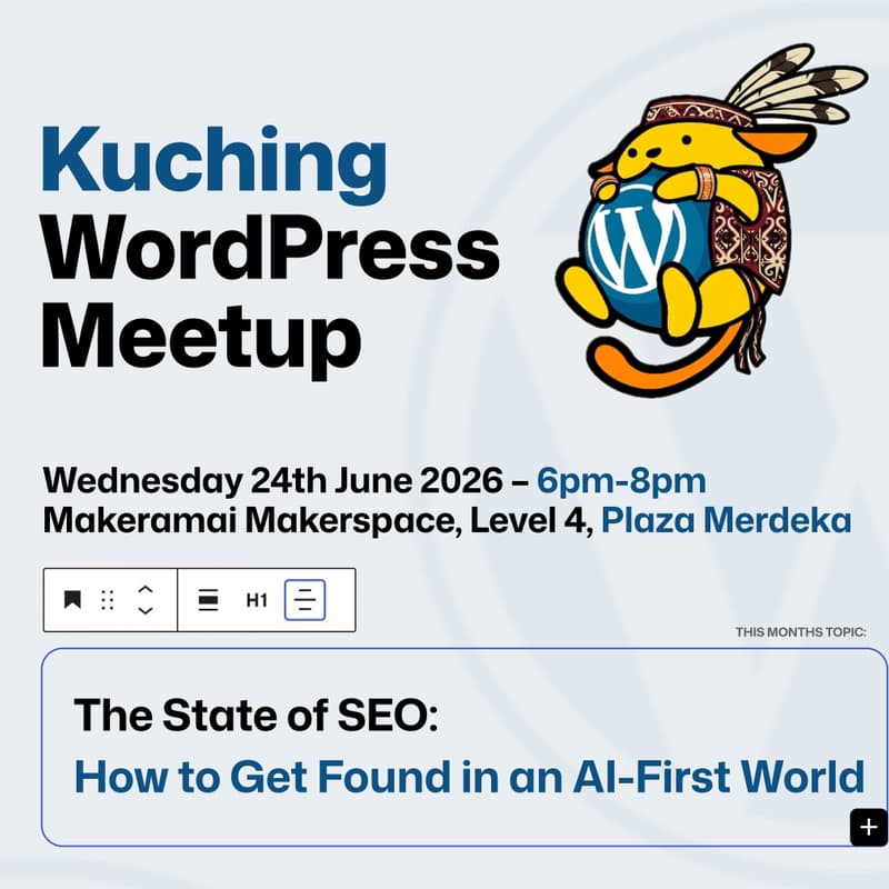 Cover Image for Kuching WordPress Meetup #WPKCH – June 2026