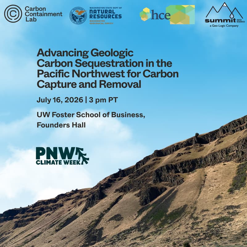 Cover Image for Carbon Removal Day: Advancing Geologic Carbon Sequestration in the Pacific Northwest for Carbon Capture and Removal