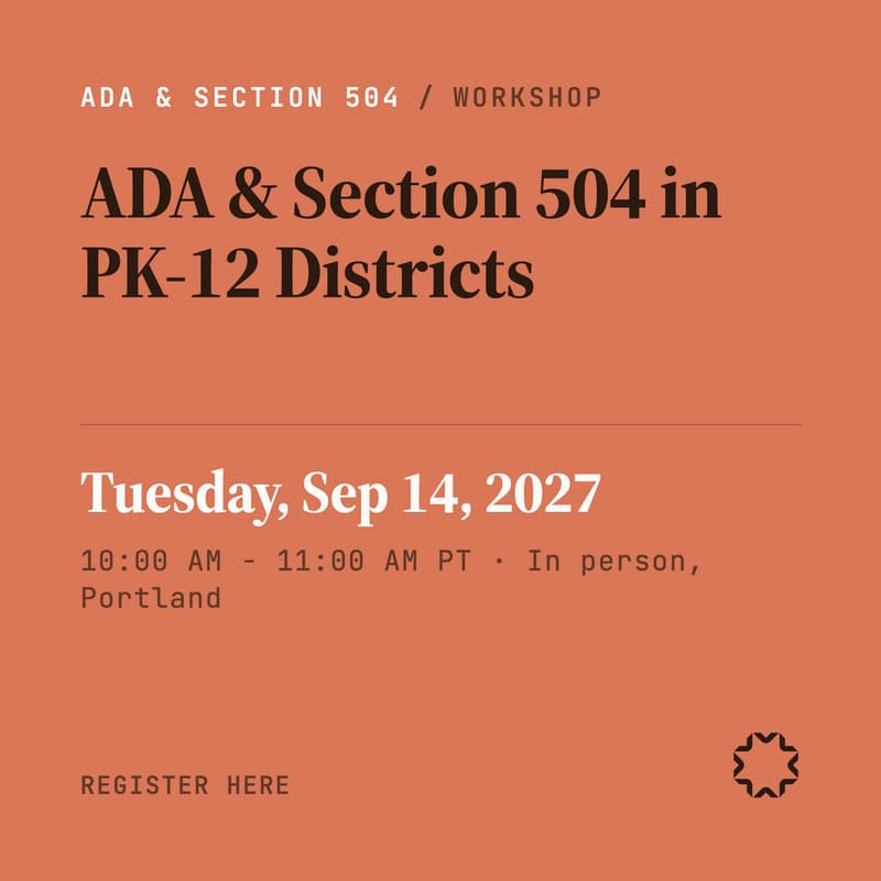 Cover Image for ADA & Section 504 in PK–12 Districts