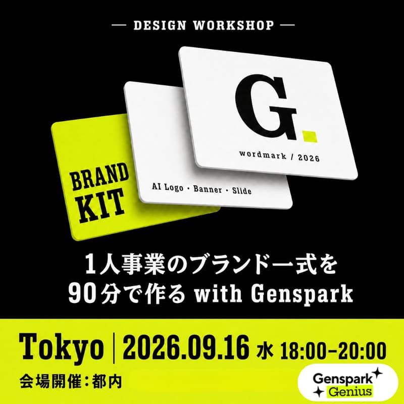 Cover Image for Tokyo | 1人事業のブランド一式を90分で作る with Genspark