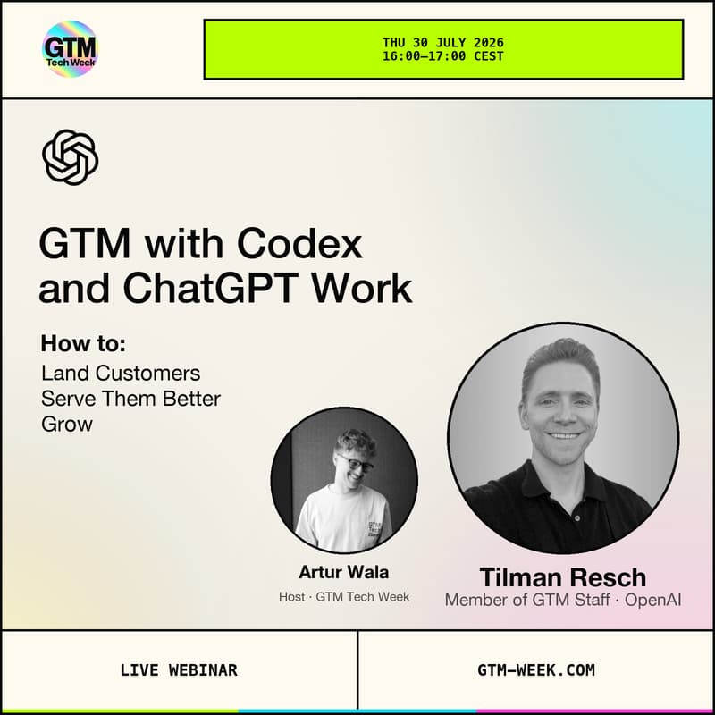 Cover Image for Go-To-Market with ChatGPT Work and Codex || Tilman Resch (GTM @ OpenAI)