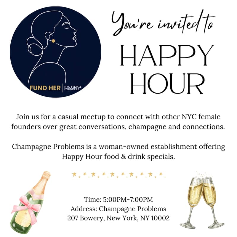 Cover Image for Happy Hour Meetup hosted by FUND HER:NYC Female Founders