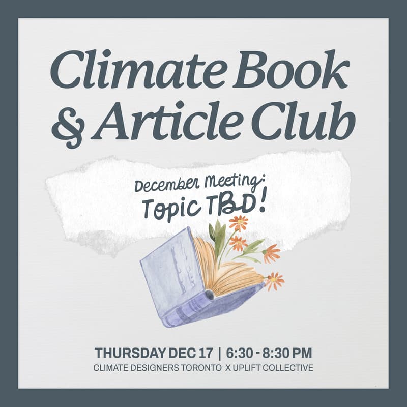 Cover Image for Climate Book & Article Club: December Meet (Topic TBD)