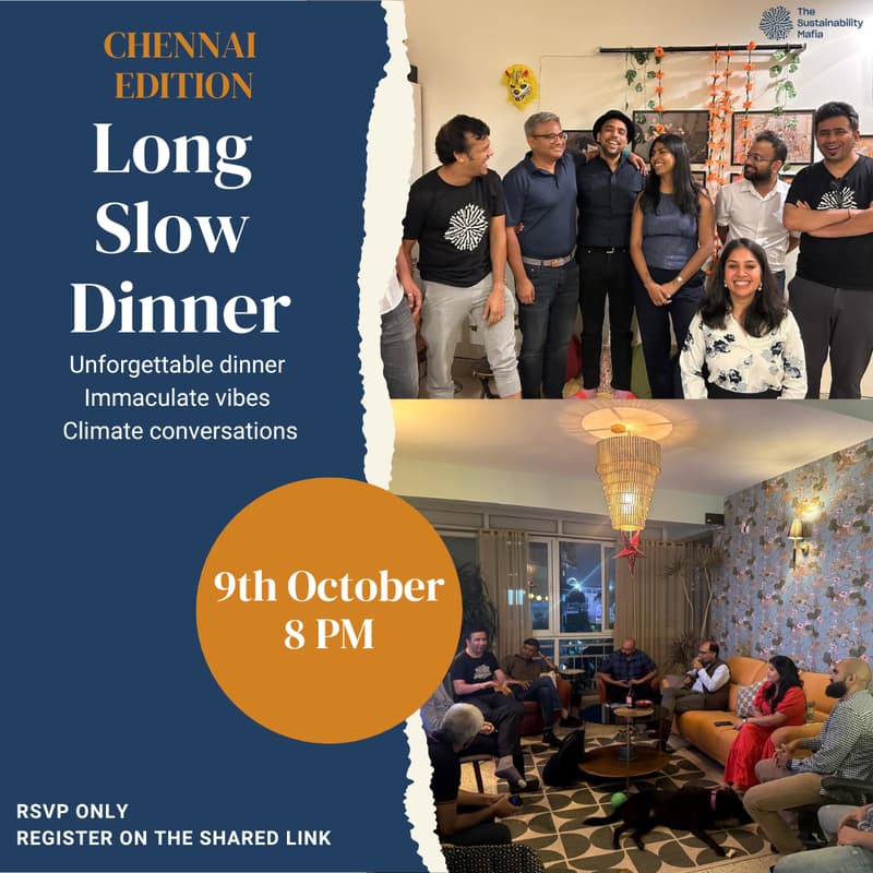 Cover Image for Long Slow Dinner | SusMafia | Chennai | October 9th, 2026