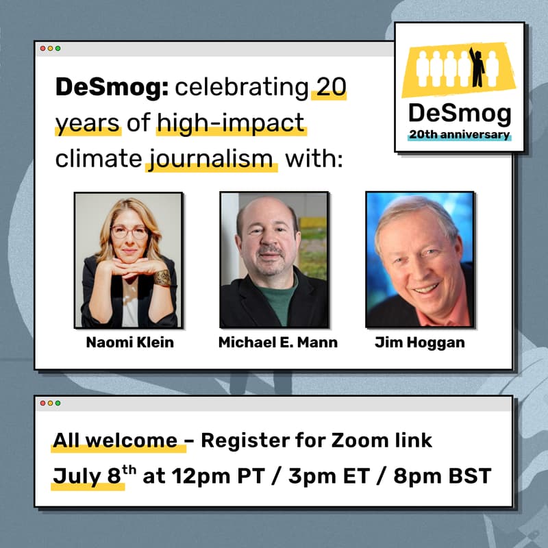 Cover Image for 20 years of DeSmog: A celebration of high-impact climate journalism