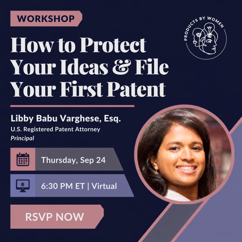 Cover Image for "Learn if your idea is patentable," "Get insider tips from a registered patent attorney"