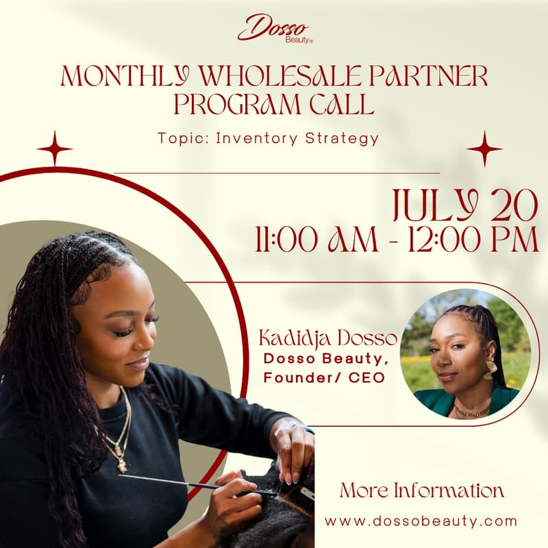 Cover Image for Dosso Beauty Wholesale Partner Program Monthly Call - Inventory Strategy