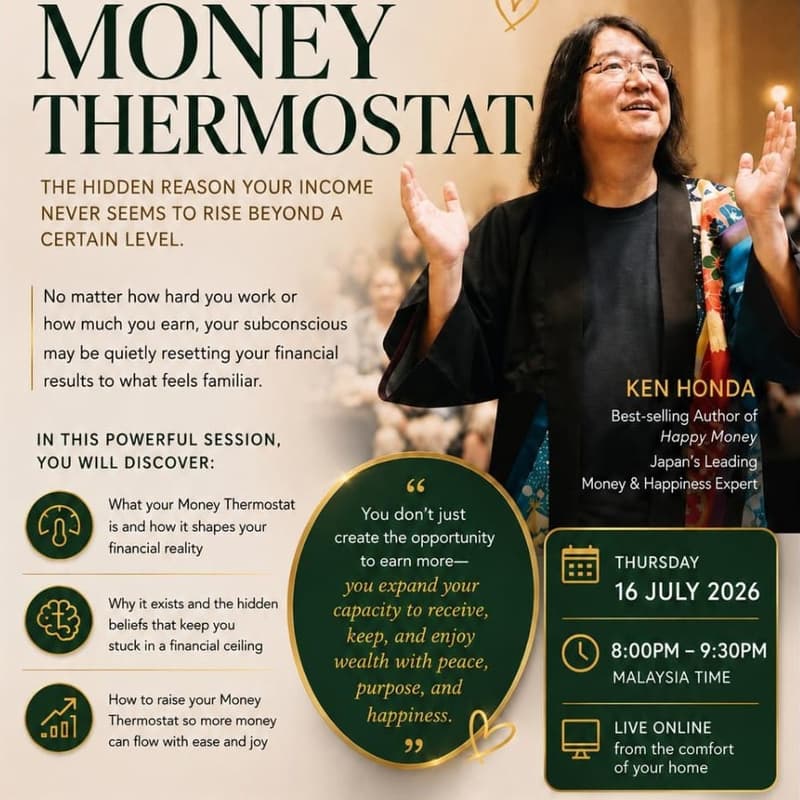 Cover Image for FREE LIVE WEBINAR WITH KEN HONDA | Why Your Income Stays Stuck Discover Your Money Thermostat