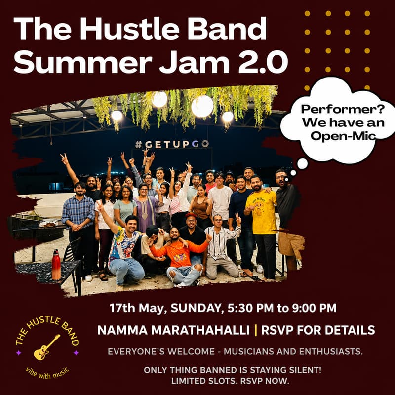 Cover Image for The Hustle Band Summer Jam and Open Mic