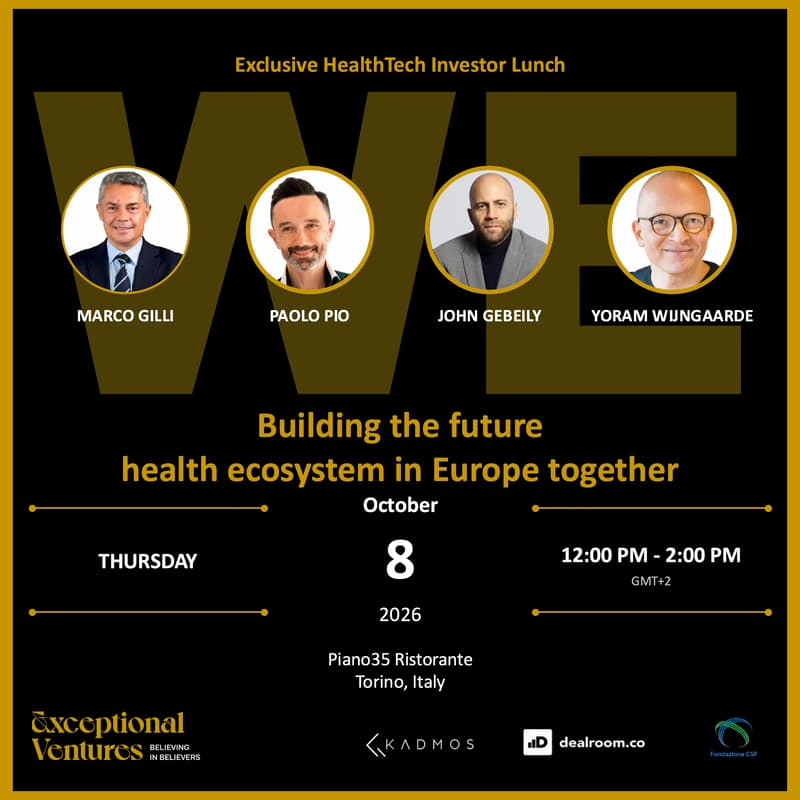 Cover Image for Pre-register your interest - Exclusive HealthTech Investor Lunch with panoramic views