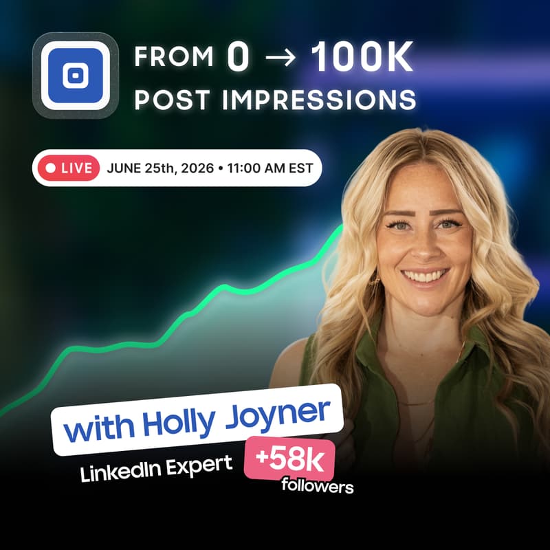 Cover Image for From 0 → 100K impressions: how to crack LinkedIn in 2026 with Holly Joyner, LinkedIn expert (58k followers)