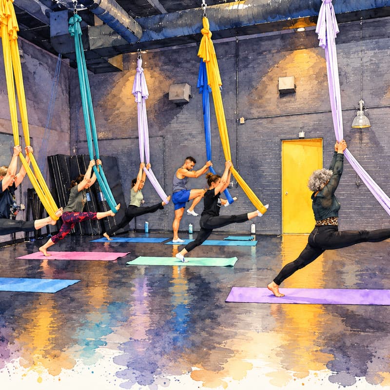 Cover Image for Valley EntreprenHERS presents: Aerial Yoga with Wynee