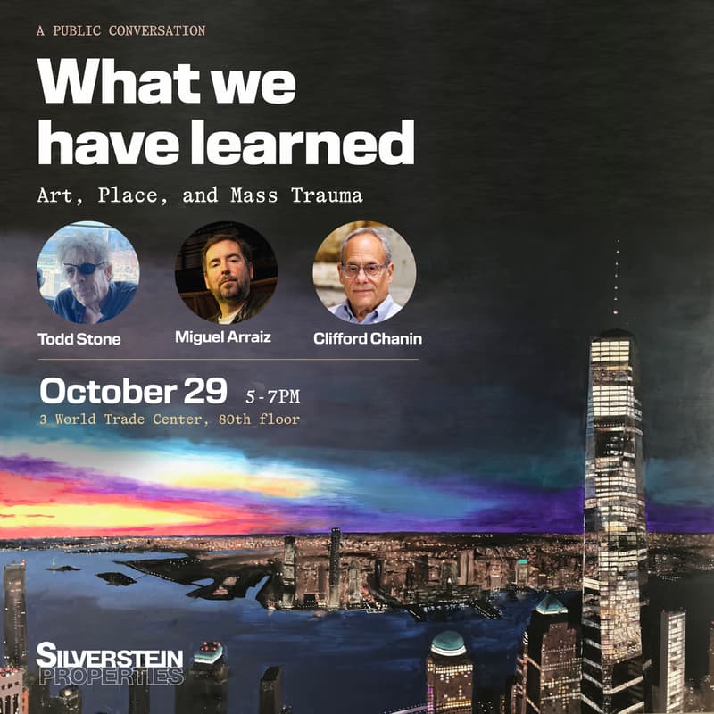Cover Image for What we have learned: Art, Place and Mass Trauma. A conversation with Clifford Chanin, Miguel Arraiz and Todd Stone.