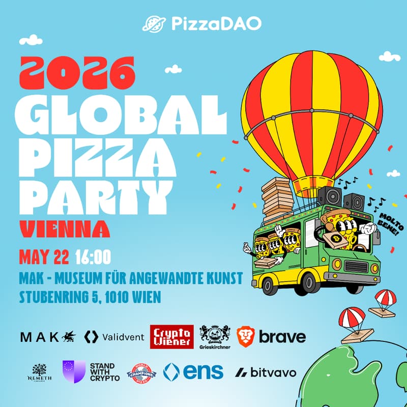 Cover Image for Official Global Bitcoin Pizza Party Vienna by PizzaDAO hosted by MAK & Validvent & CryptoWiener