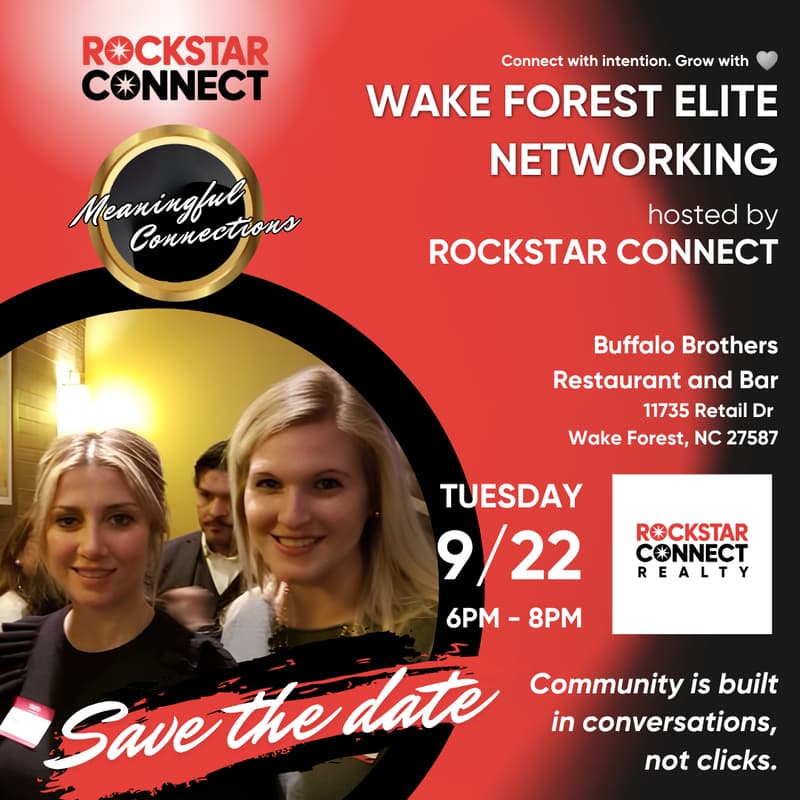 Cover Image for Free Wake Forest Elite Rockstar Connect Networking Event (September)