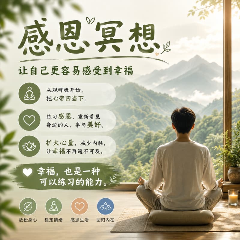 Cover Image for 8月15日周六 🧘感恩冥想🧘♀️ 幸福,也是一种可以练习的能力
