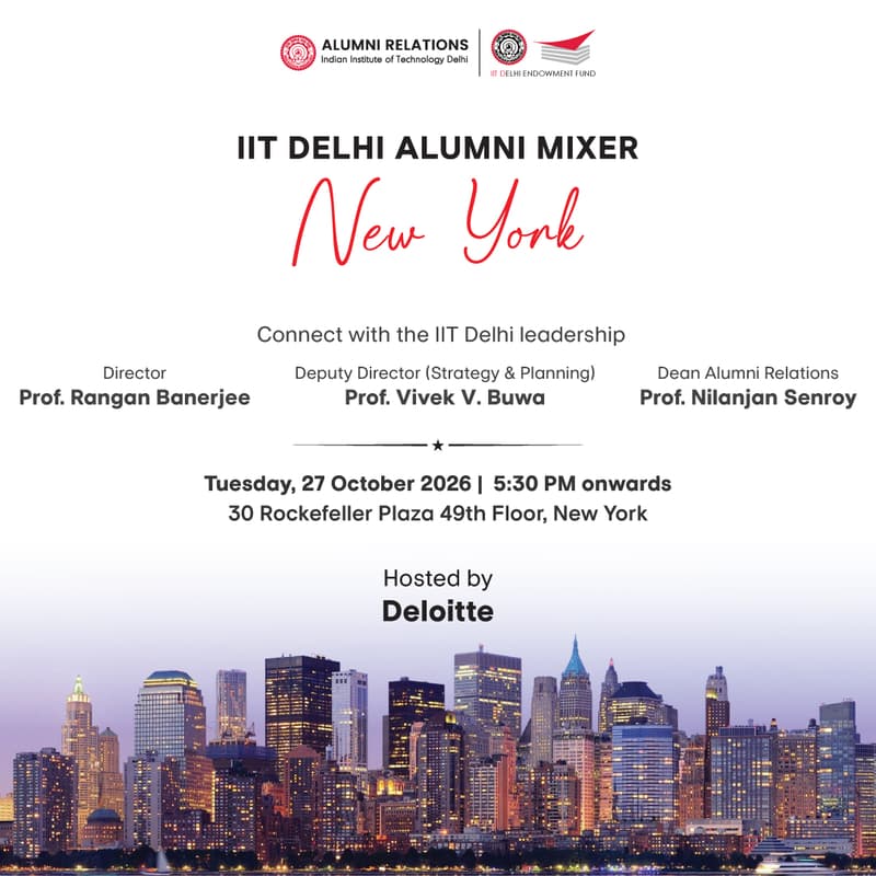 Cover Image for IIT Delhi Alumni Mixer: NEW YORK