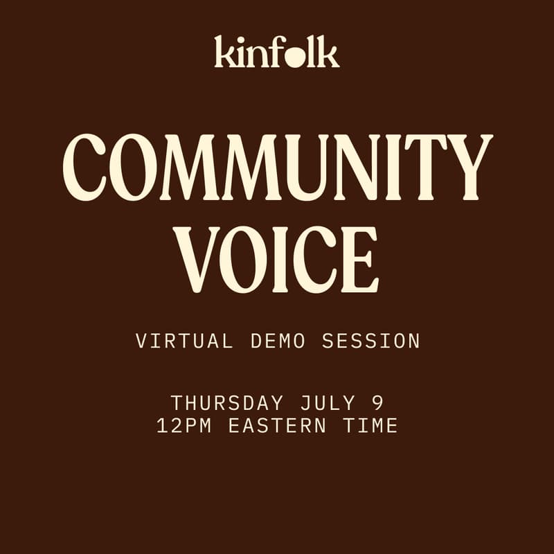 Cover Image for Kinfolk Tech Community Voice Demo Session July
