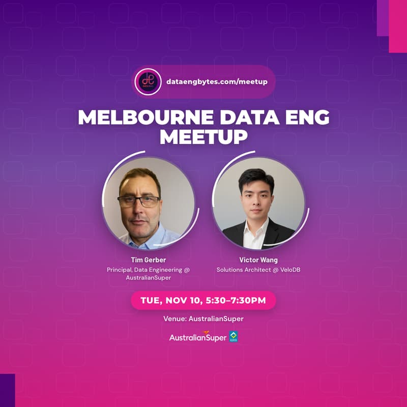 Cover Image for Melbourne Data Eng meetup, November Edition