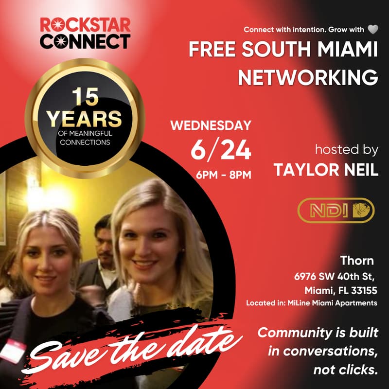 Cover Image for Free South Miami Rockstar Connect Networking Event (June)