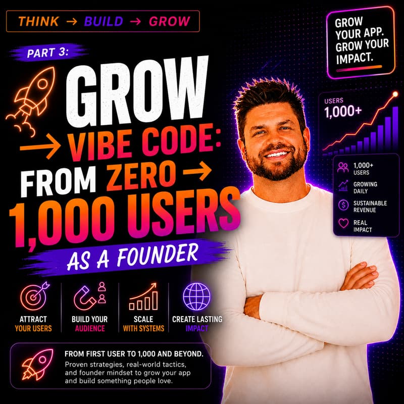 Cover Image for Grow → Vibe Code: From Zero → 1,000 Users as a Founder