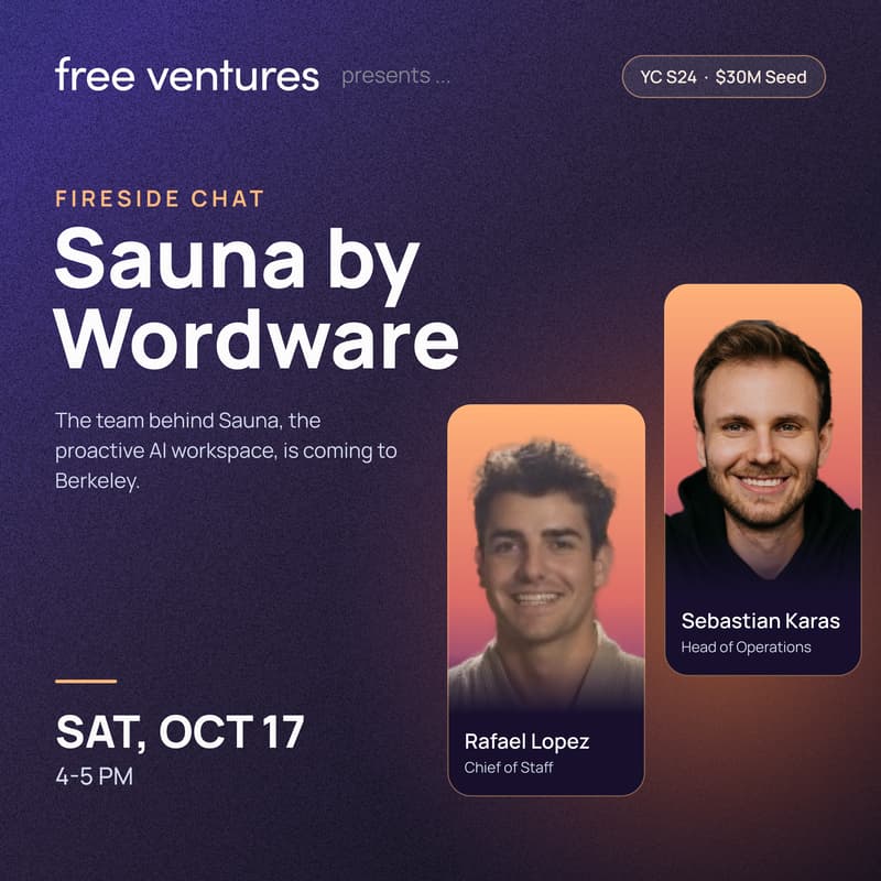 Cover Image for Sauna By Wordware Fireside Chat [Free Ventures]