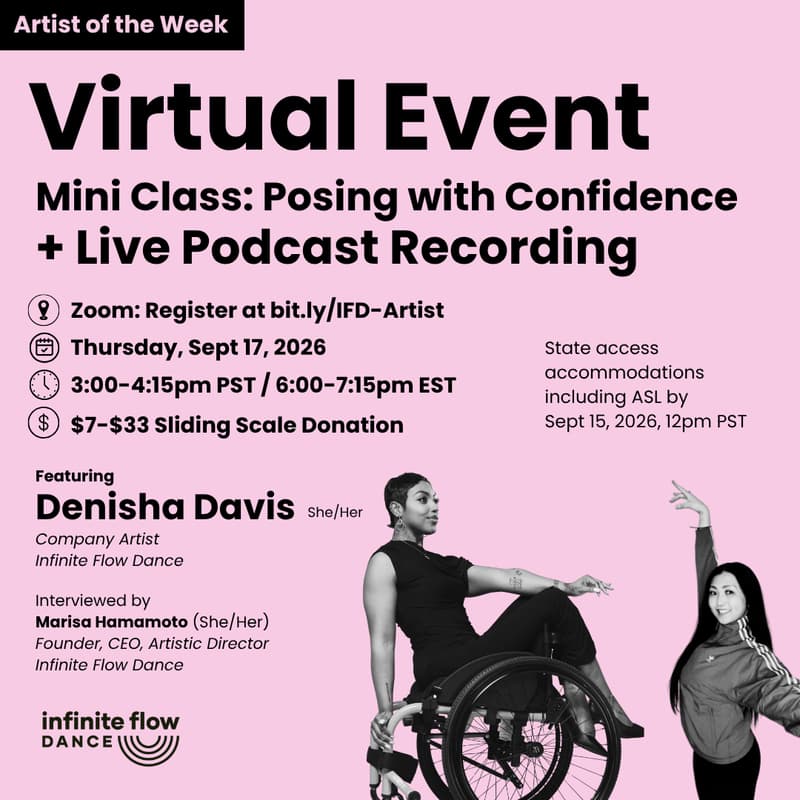 Cover Image for Virtual Event Featuring Denisha Davis - Mini Class: Pose with Confident + Podcast Recording