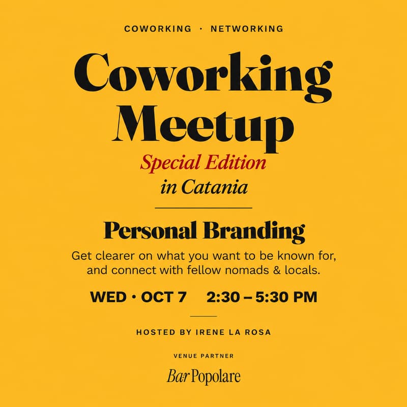 Cover Image for Coworking Meetup ✨ Special Edition - Personal Branding 🦆✨ in Catania