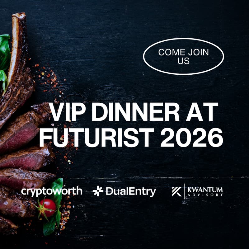 Cover Image for VIP Dinner at Futurist with Cryptoworth, Kwantum Advisory, and DualEntry