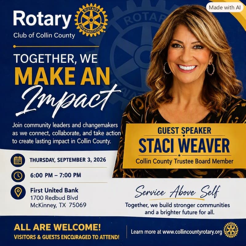 Cover Image for Rotary Club Of Collin County Invites YOU...