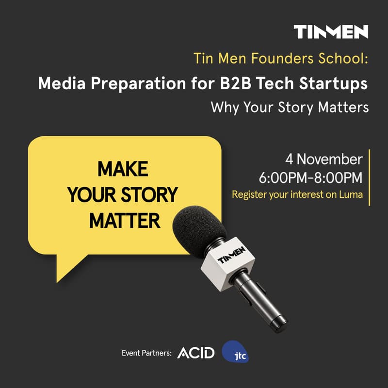 Cover Image for Tin Men Founders School: Media Preparation for B2B Tech Startups