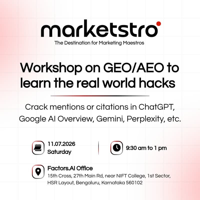 Cover Image for Workshop on GEO/AEO to learn the real world hacks