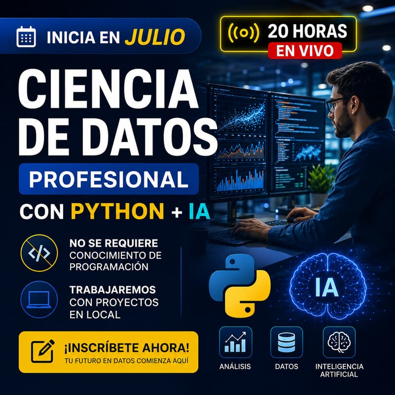 Cover Image for Nueva Corte Julio: Ciencia de Datos Profesional con Python + IA