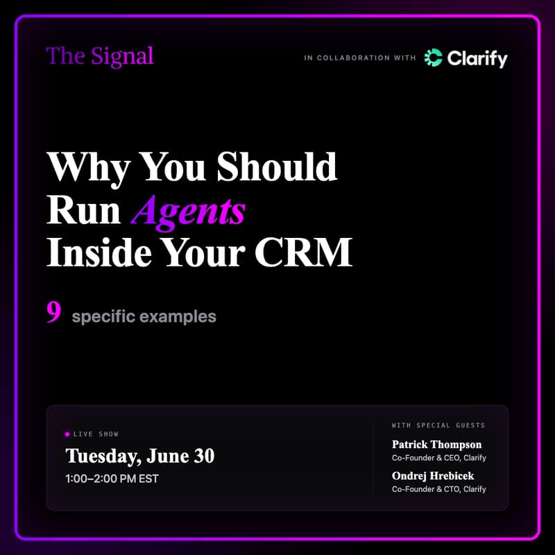 Cover Image for Why You Should Run Agents Inside Your CRM (9 specific examples)