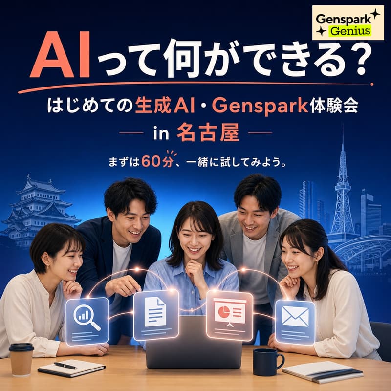 Cover Image for AIって何ができる？｜はじめての生成AI・Genspark体験会 in 名古屋