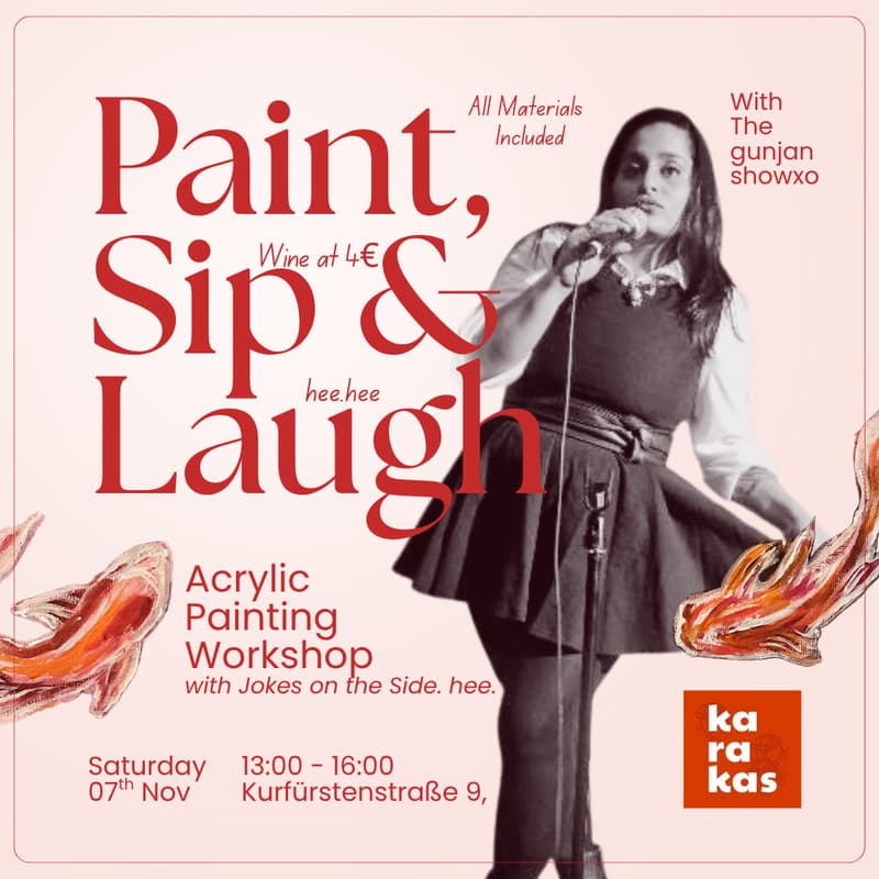 Cover Image for Paint, Sip & laugh | Art workshop by a Comedian