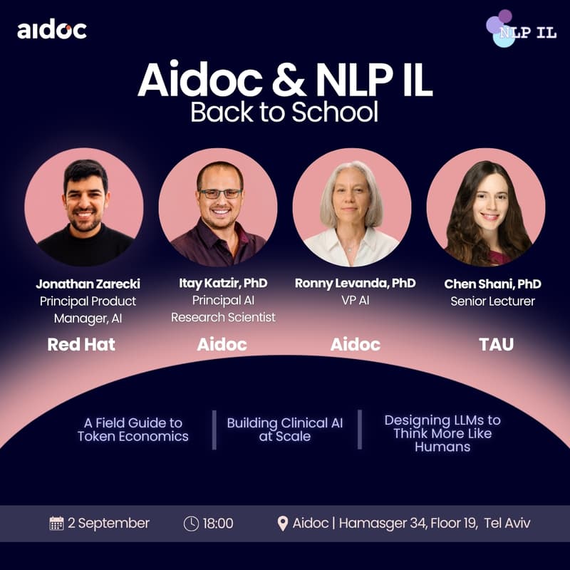 Cover Image for NLP IL x Aidoc - September Meetup 2026