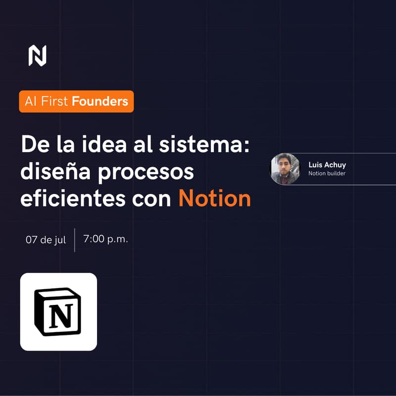 Cover Image for De la idea al sistema: diseña procesos eficientes con Notion