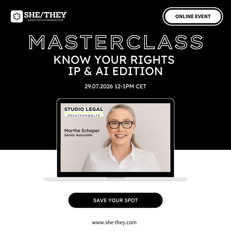 Cover Image for Lunch Time SHE/THEY Masterclass: Know Your Rights – IP & AI Edition