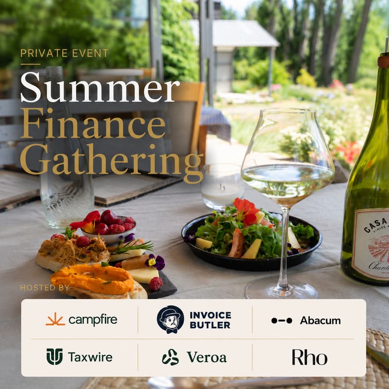 Cover Image for Summer Finance Gathering with Campfire x Invoice Butler x Taxwire x Rho x Veroa