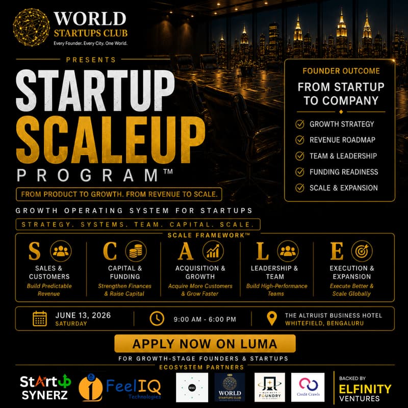 Cover Image for STARTUP SCALEUP PROGRAM™ | From Product to Growth. | From Revenue to Scale.