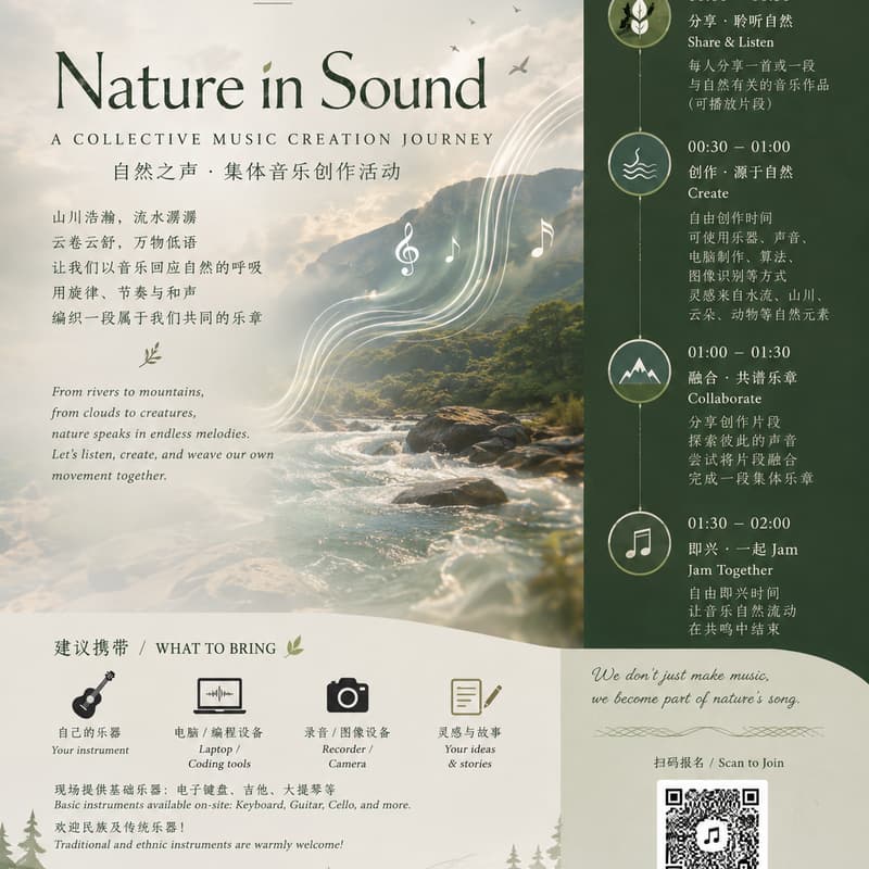 Cover Image for 🌿 自然之声- 音乐创作实验 Sound Of Nature - Music Making Afternoon