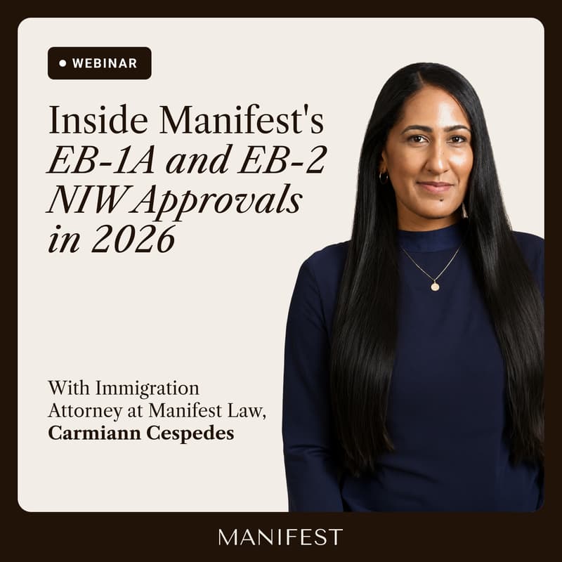 Cover Image for Inside Manifest’s EB-1A and EB-2 NIW Approvals in 2026